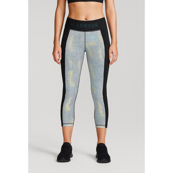 Under Armour HeatGear Compression Leggings Women’s SM Mesh Panel Print - Picture 1 of 13